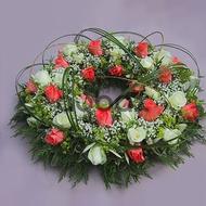 White red wreath - A wreath of flowers