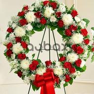 White and red wreath