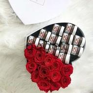 Sweet Mix Roses - Heart box with flowers