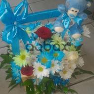 Colorful baby joy - Box with flowers