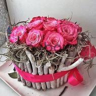 A pink moment - Box with flowers