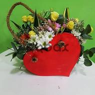 Hearts Desire - Heart box with flowers