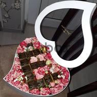 Chocolate love flowers - Box with flowers